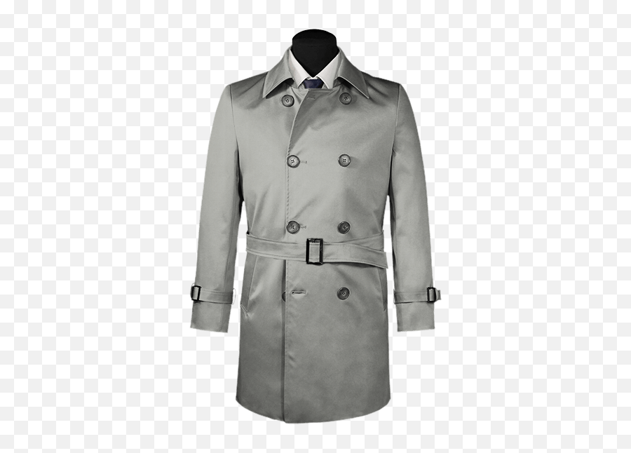 Grey Belted Trench Coat - Fabric That Is Used In Trench Coat Png,Trench Coat Png