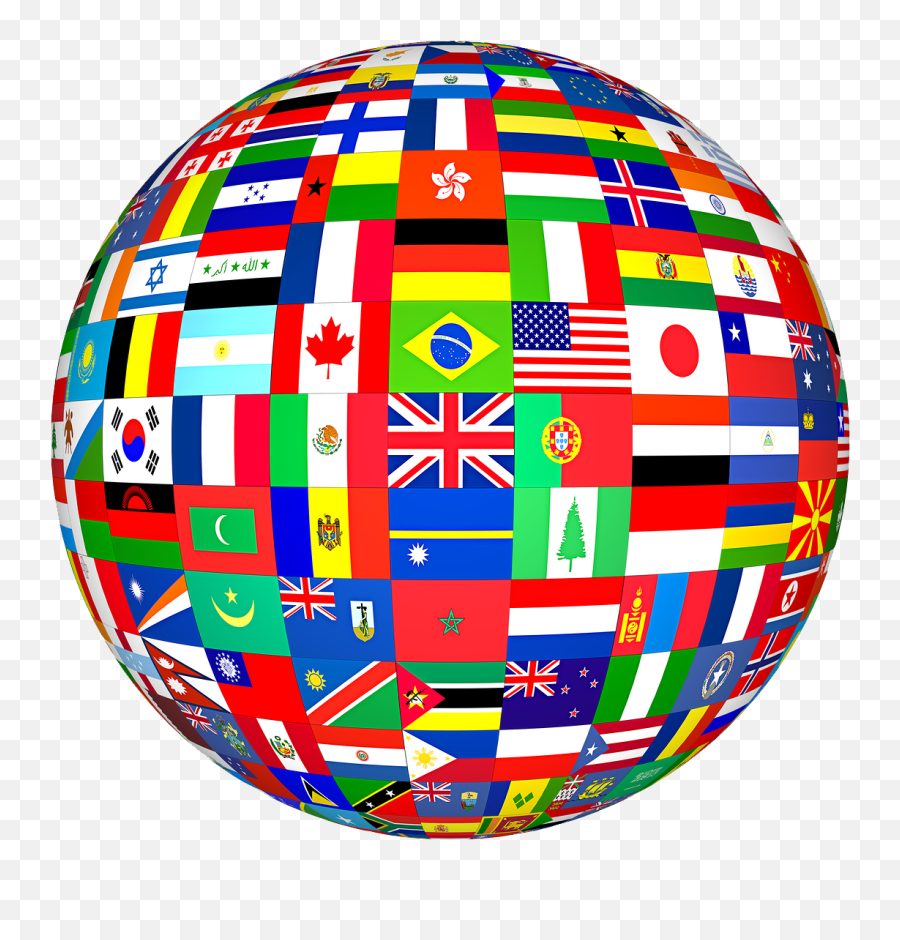 Culture Clipart Transparent 1692451 - Png Images Pngio Globe With Country Flags,World Clipart Transparent