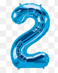 Blue Number 2 Two 34 - Balloon png