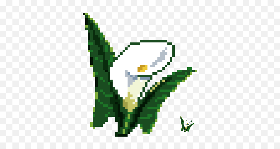 Calla Lily In Pixels U2013 Lunamatic - Bear Pixel Art Cute Png,Calla Lily Png