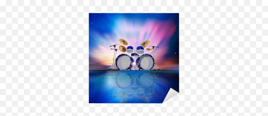 Abstract Music Background With Sunrise And Drum Kit Sticker U2022 Pixers - We Live To Change Drum Achtergrond Png,Drum Set Transparent Background