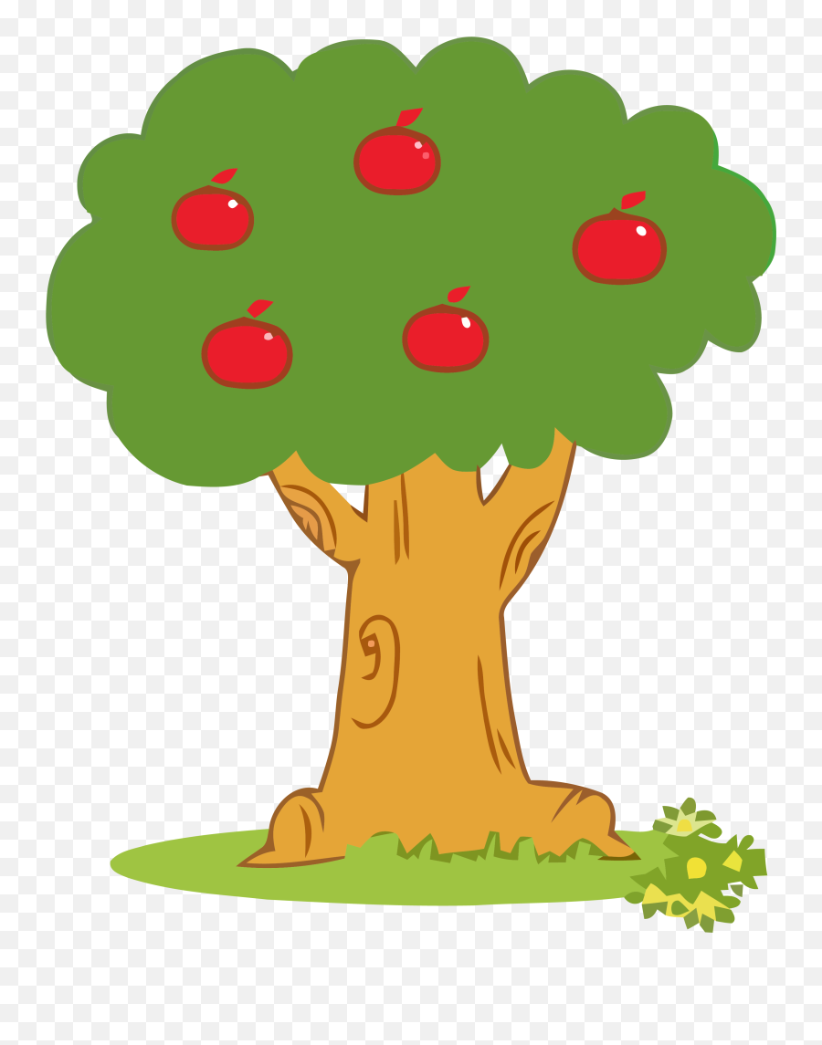 Apple Tree Clipart Five Png U2013 Clipartlycom - Cartoon Tree With Apples,Cartoon Apple Png