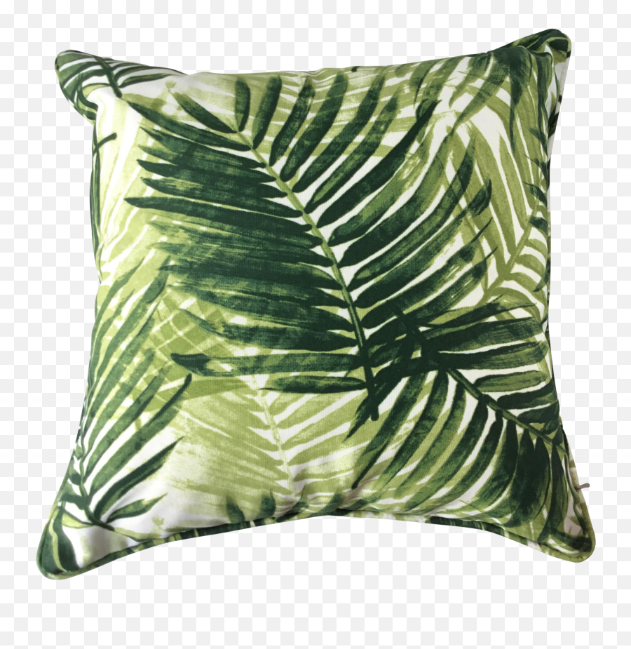 Boho Chic Green Fern Leaf Fabric Indooroutdoor Throw Pillow - Decorative Png,Fern Leaf Png