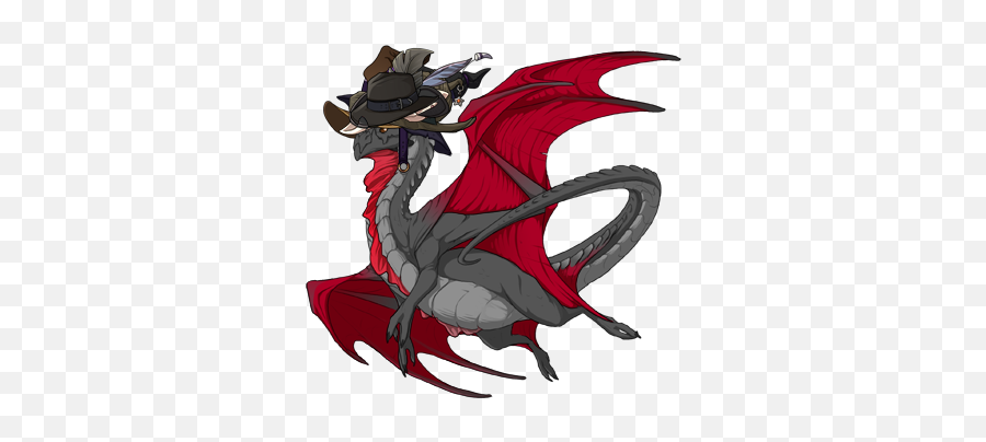 Hat Flight Rising Discussion - Black Hat Villainous Dragon Png,Detective Hat Png
