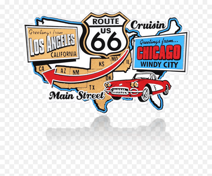 Route 66 Magnet - Automotive Decal Png,Route 66 Logo