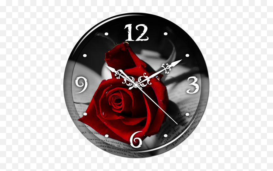 Red Rose Clock Live Wallpaper 1 - Clock Icon Red Rose Png,Red Clock Icon