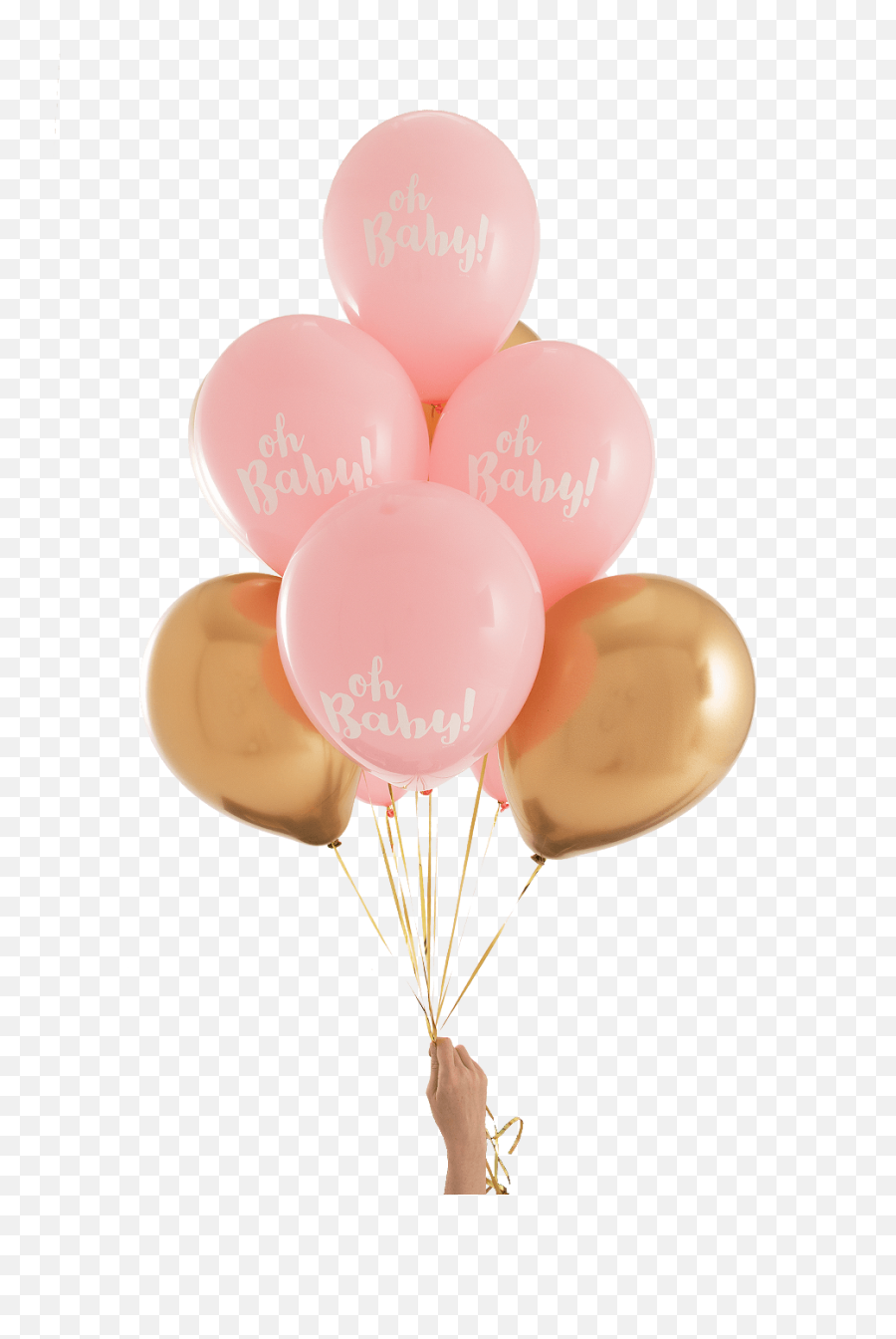 Oh Baby Pink U0026 Gold Party Balloons 14 - Balloons Pink And Gold Png,Gold Balloon Png
