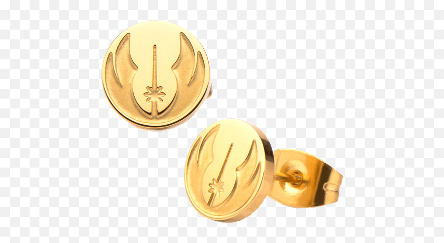 Star Wars - Jedi Order Goldtone Stud Earrings Earring Png,Jedi Logo Png