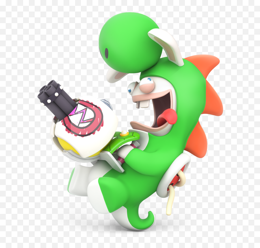 Rabbid Yoshi - Super Mario Wiki La Mario Wiki Italiana Mario Rabbids Kingdom Battle Yoshi Png,Yoshi Png