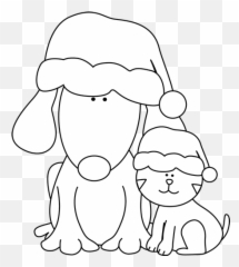 Christmas Clip Art - Images Bunch Of Dogs Clipart Black And White png