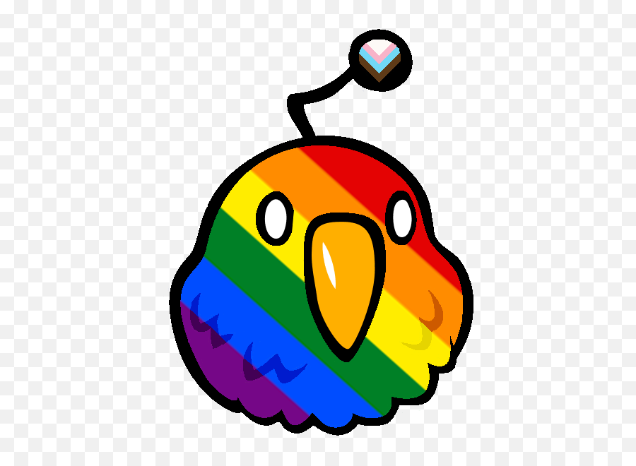 I Made The Bird Emoji Thing Into A Pride Flag Rlgbt - Animated Party Parrots Gif Png,Leaf Bird Icon