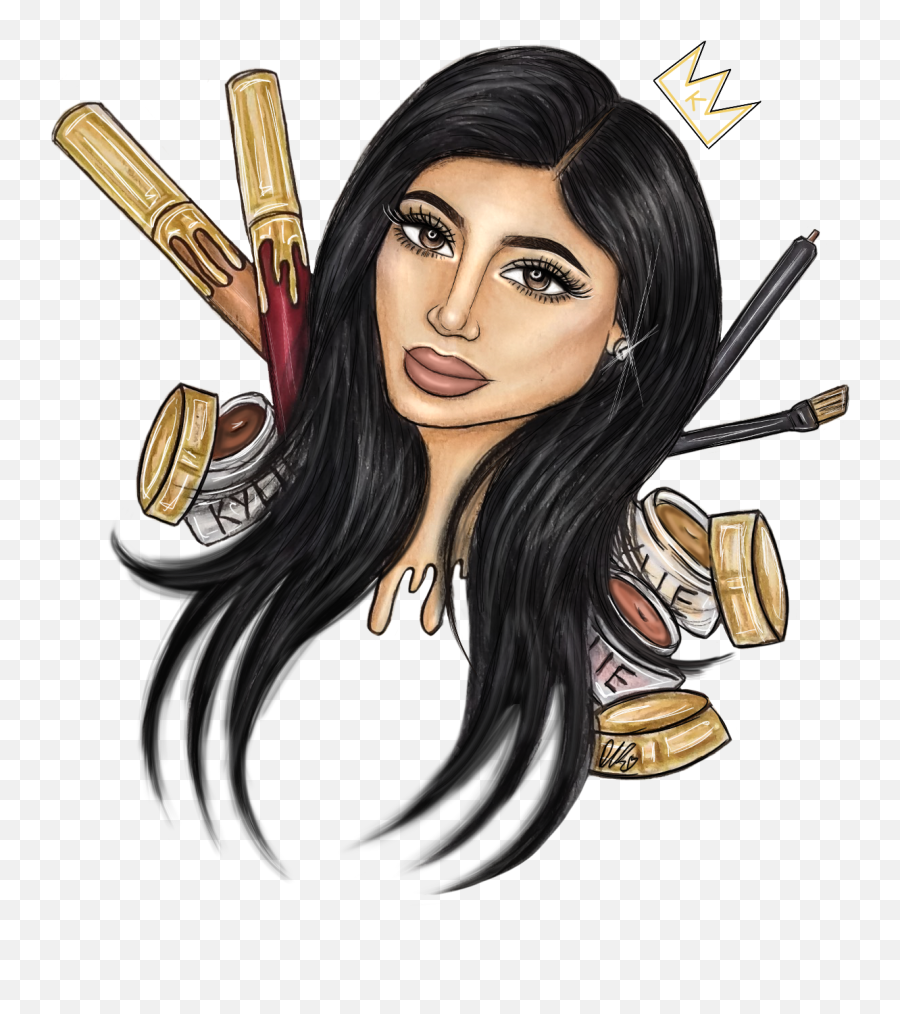 Kylie Jenner By David Lee Illustrations - Kylie Cosmetics Drawing Png,Kylie Jenner Transparent