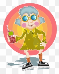 Cell Phone Comic Characters - Free vector graphic Pixabay Photo Of Groovy Granny png
