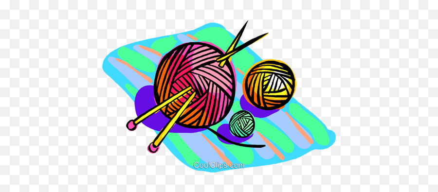 Yarn With Knitting Needles Royalty Free Vector Clip Art - Sewing Needle Png,Yarn Ball Png