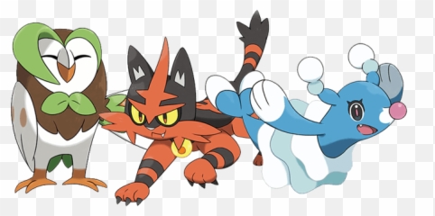 Dartrix Torracat Y Brionne - Sun And Moon Cat Pokemon Png,Ash Greninja Png