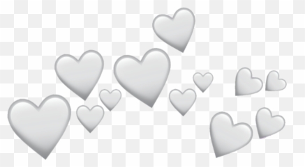 Grey Heart Hearts Crown Icon Overlay - Transparent Black Background png