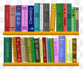 Filled Book Shelf - Clip Art Books In Library Png,Bookshelf Png