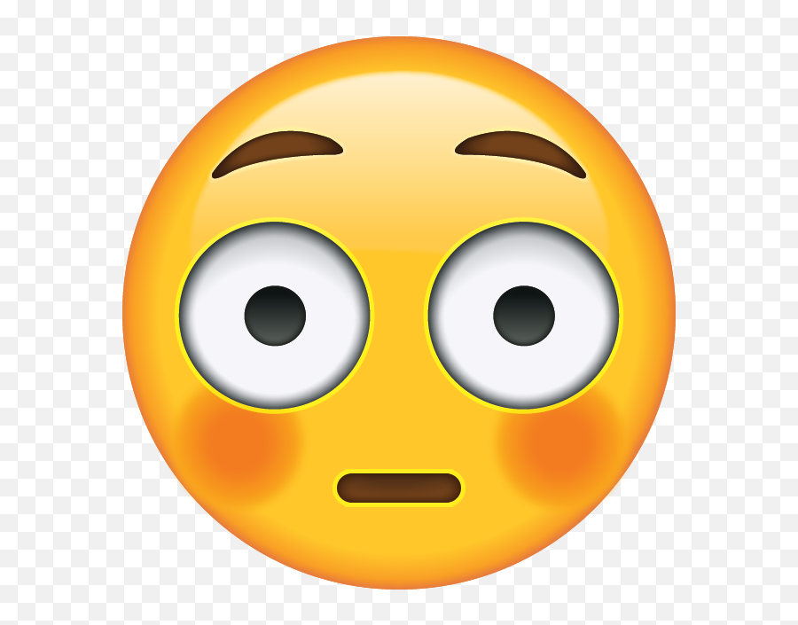 Flushed Face Emoji - Wide Eyed Blush Emoji Png,Cute Face Png