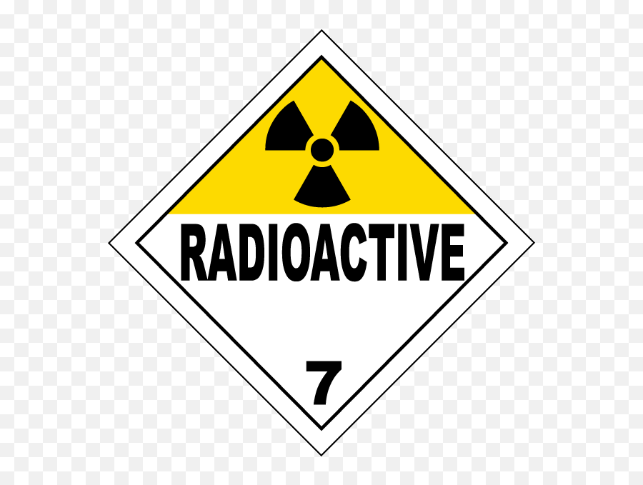 Radioactive Class 7 Placard - Radioactive Png,Radiation Symbol Png