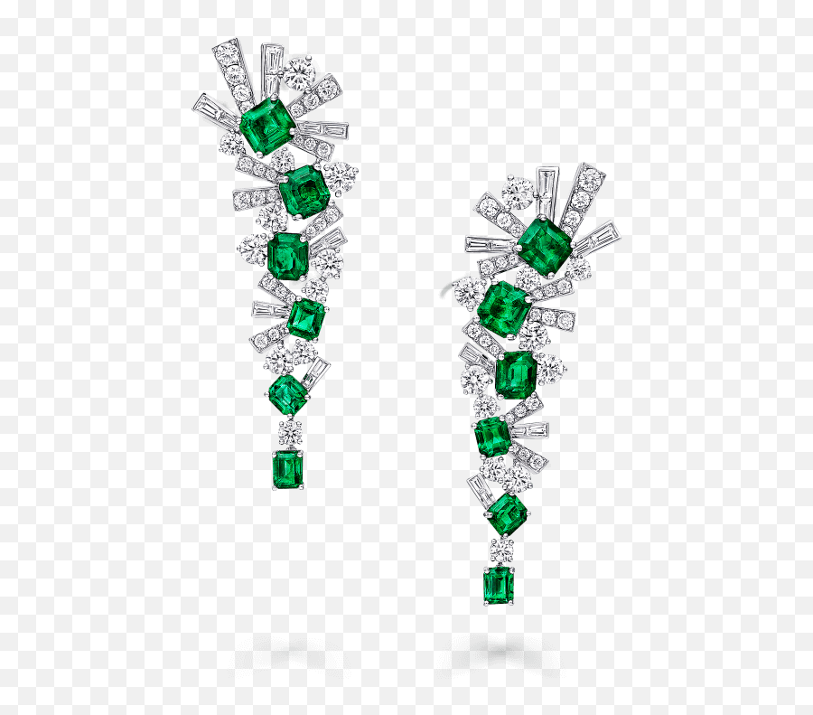 Rare Emerald High Jewellery Unique Graff - Earrings Png,Diamonds Transparent Background
