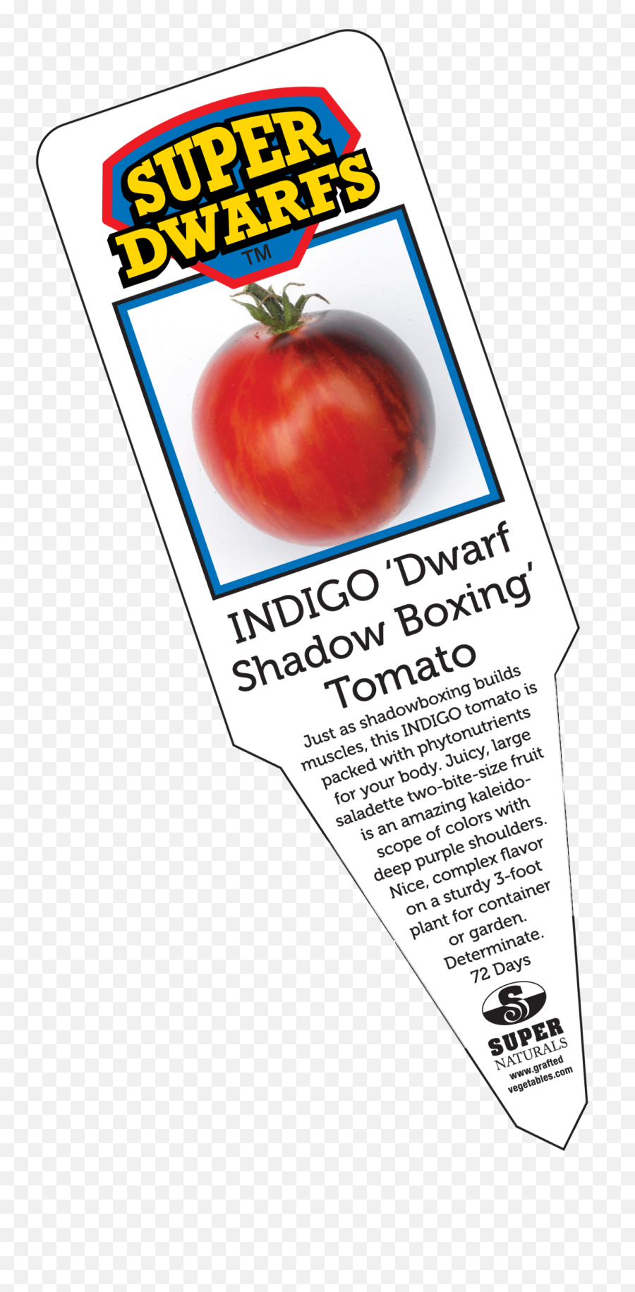 Download Hd Indigo Dwarf Shadowboxing Tomato Label - Superfood Png,Tomato Plant Png
