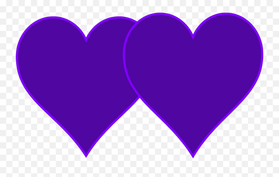 Double Lined Purple Hearts Svg Vector - Black And White 2 Hearts Clipart Png,Purple Heart Png