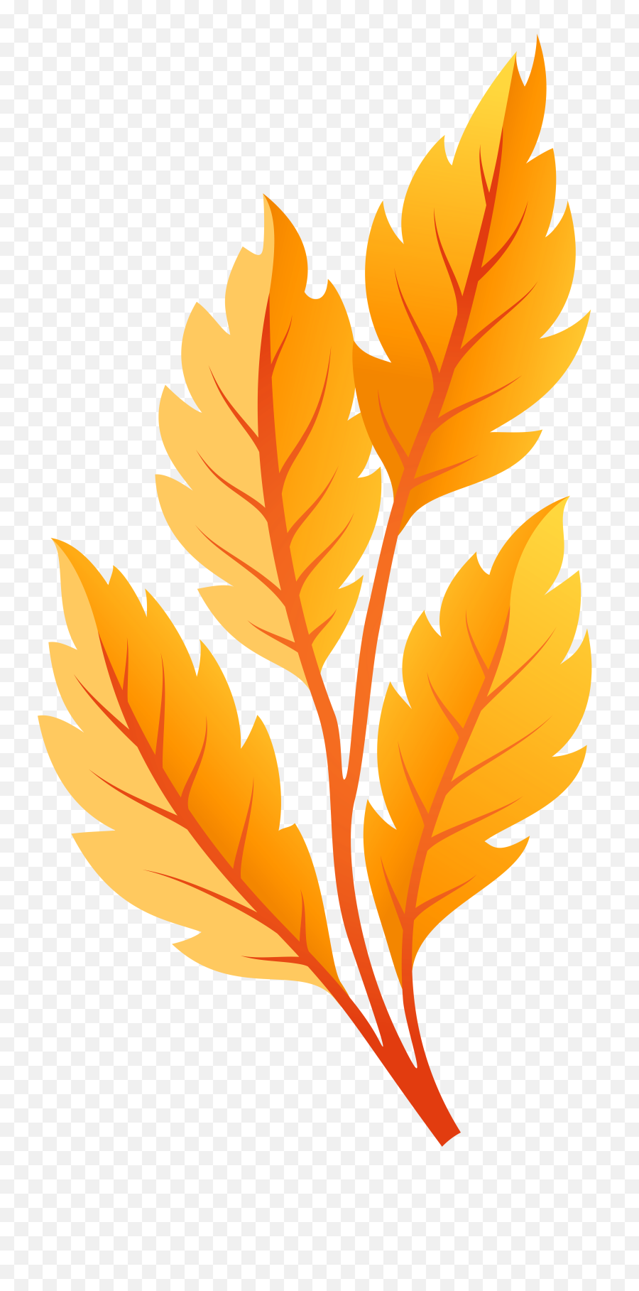 Fall Leaves Clipart Png - Yellow Orange Leaves Png Orange Leaves Png Illustration,Mint Leaves Png