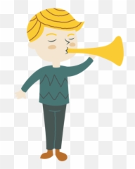 Boy Playing Trumpet Horn Cartoon - Transparent PNG u0026 SVG Dibujo De Una Niña Tocando Trompeta
