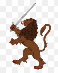 File Heraldic Rampant - Lion With Sword png