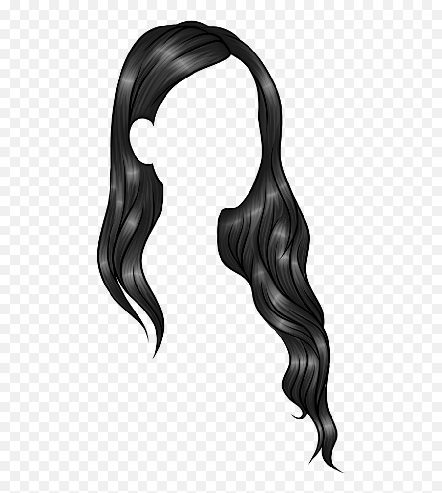 Black Hair Coloring Wig Hairstyle - Female Anime Hair Transparent Png,Anime Hair Transparent