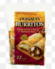 Posada Steak Green Chili U0026 Monterey Jack Burrito 12 Count Ct 5 Oz - Posada Burritos Shredded Steak Cheese Png,Burritos Png