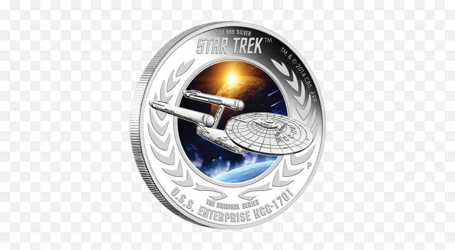 Download 2015 1oz Silver Proof Coin - 1 Oz 2015 Star Trek Star Trek Silver Coin Png,Uss Enterprise Png