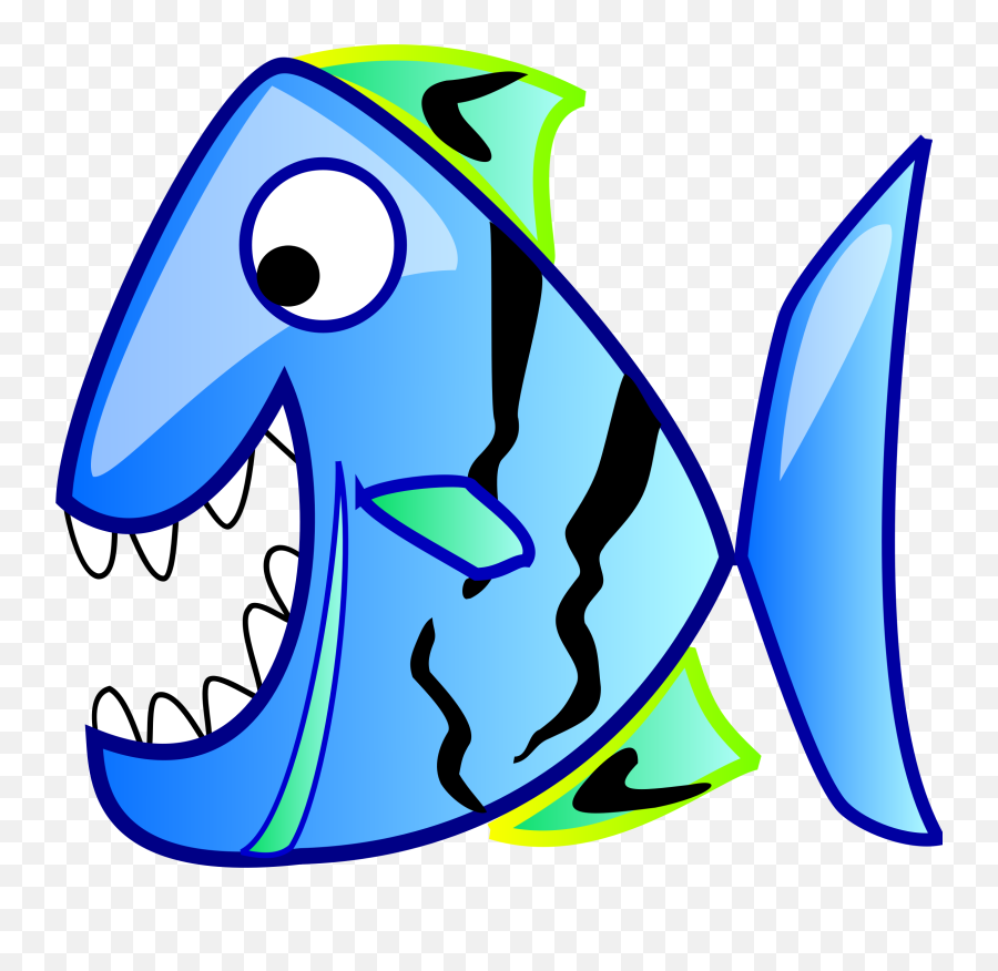 Piranha Fish Blue - Big Fish Clip Art Png,Piranha Png