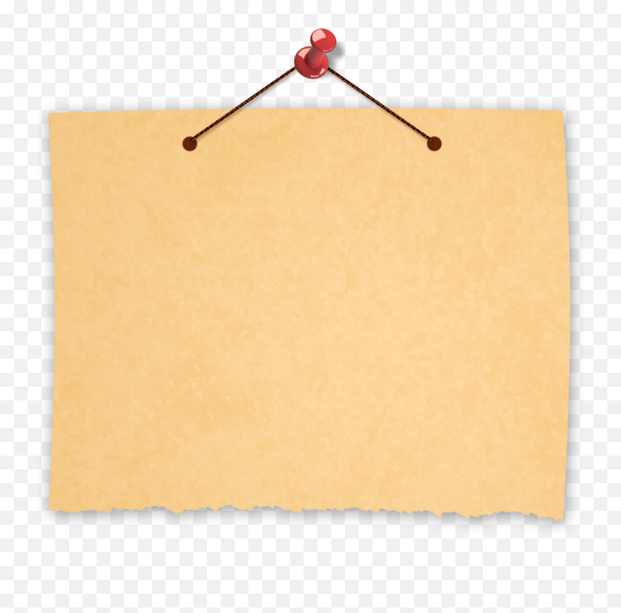 Golden - Paper With Pin Png,Old Paper Transparent