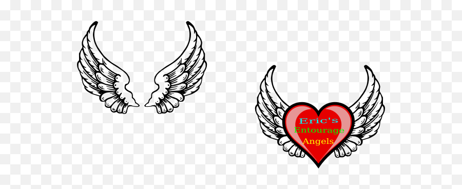 Entourage Angels Clip Art - Vector Clip Art Colouring Pages Of Wings Png,Entourage Png