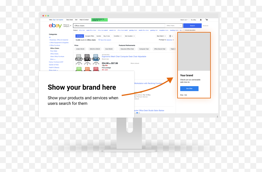 Ebay Advertising - Display Ads Linked To Customer Searches Vertical Png,Display Advertising Icon