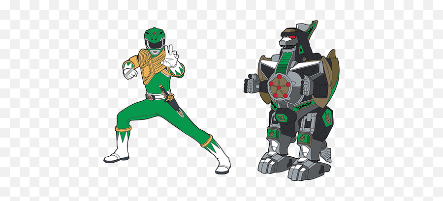 Green Ranger X Dragonzord Pin Set - Tommy Oliver Png,/icon Of The Mighty
