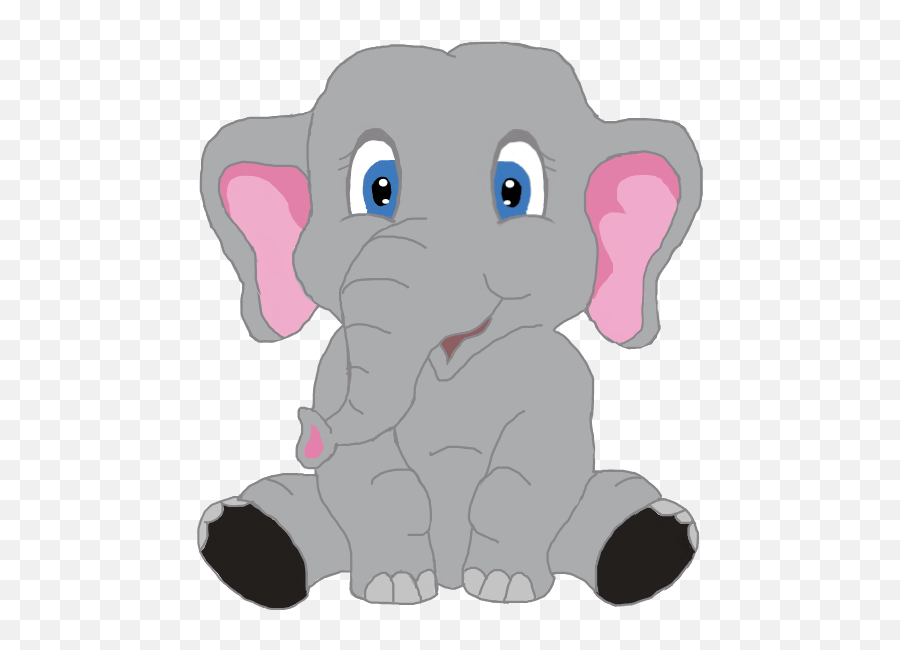 Elephant Clipart Cartoon Cute Drawing Baby - Cartoon Elephant Png Vector,Elephant Clipart Transparent Background