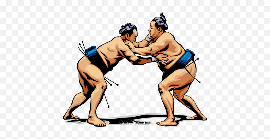 Sumo Wrestlers Royalty Free Vector Clip Art Illustration - Sumo Wrestler Vector Png,Wrestler Png