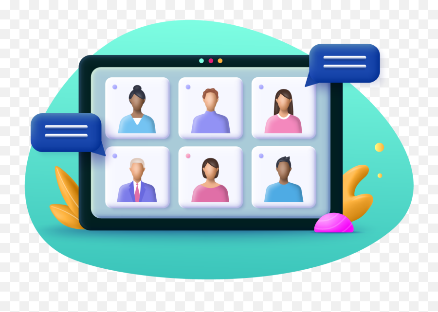 Messaging - Video Conference 3d Illustration Png,Door Knock Icon
