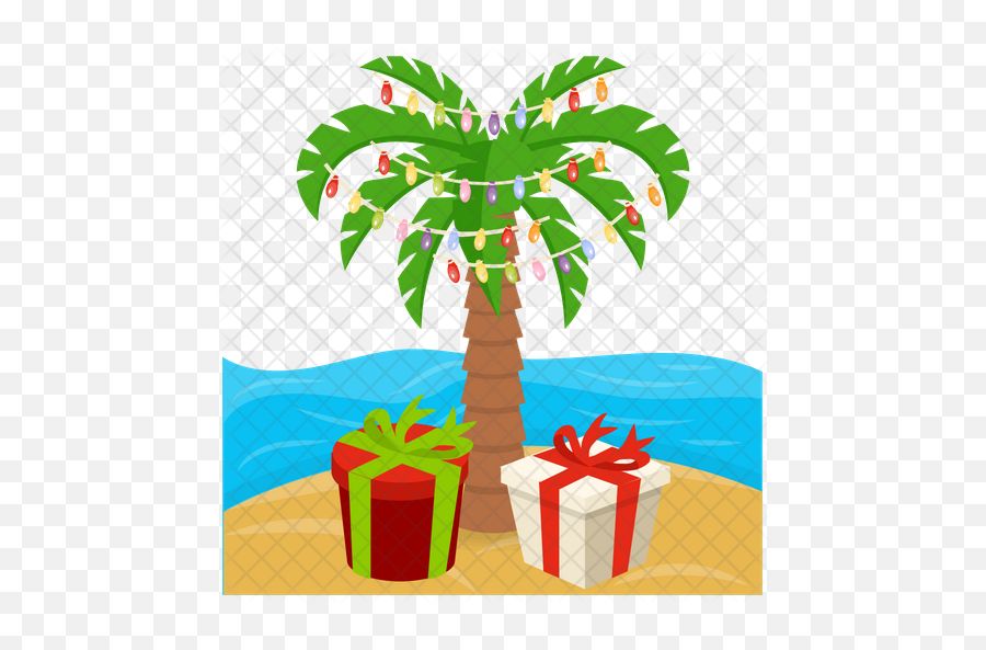 Christmas Tree Icon - Christmas Palm Tree Png,Palm Tree Outline Png