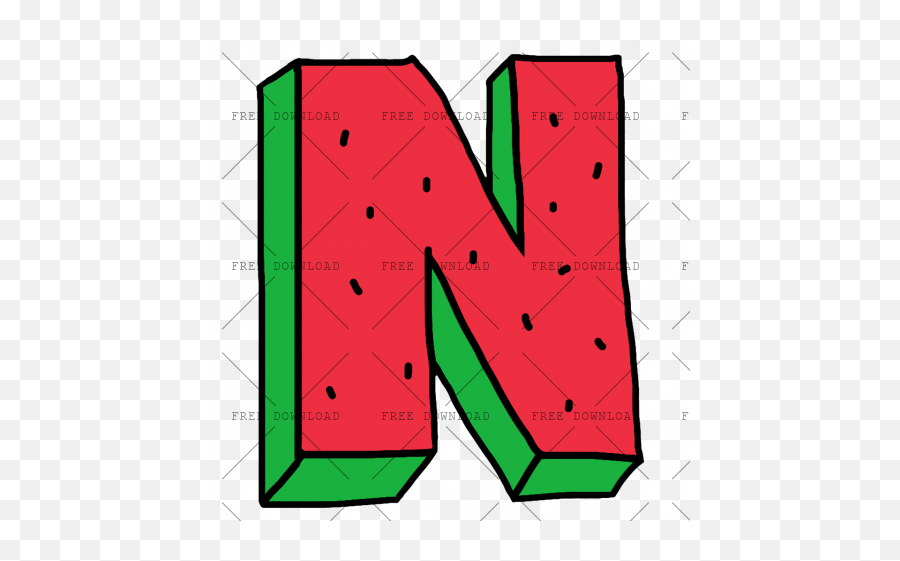 Letter N Cc Png Image With Transparent - Watermelon Letter N,Red Dot Transparent Background