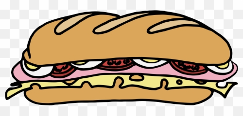 Free Vector Sandwich One Clip Art - Cartoon Sub Sandwiches png