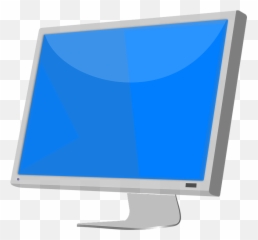 Monitor Display Computer - Flat Screen Blue Tv png