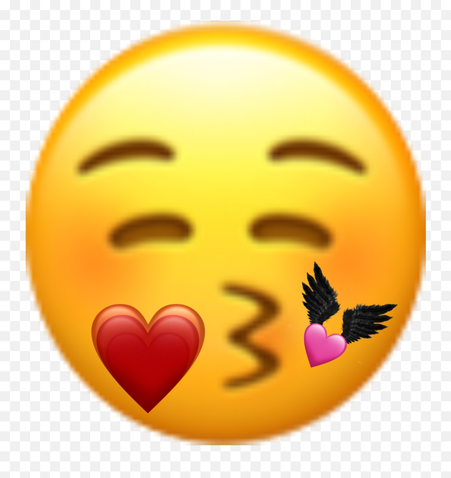 Love Heart Kiss Smoch Wing Blush Emoji Pixle22 Clipart - Transparent Png Blushing Emoji Hearts,Kiss Emoji Png