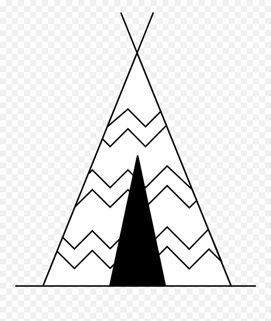 Tee Pee Black And White Clipart - Draw A Teepee Easy Png,Pee Png