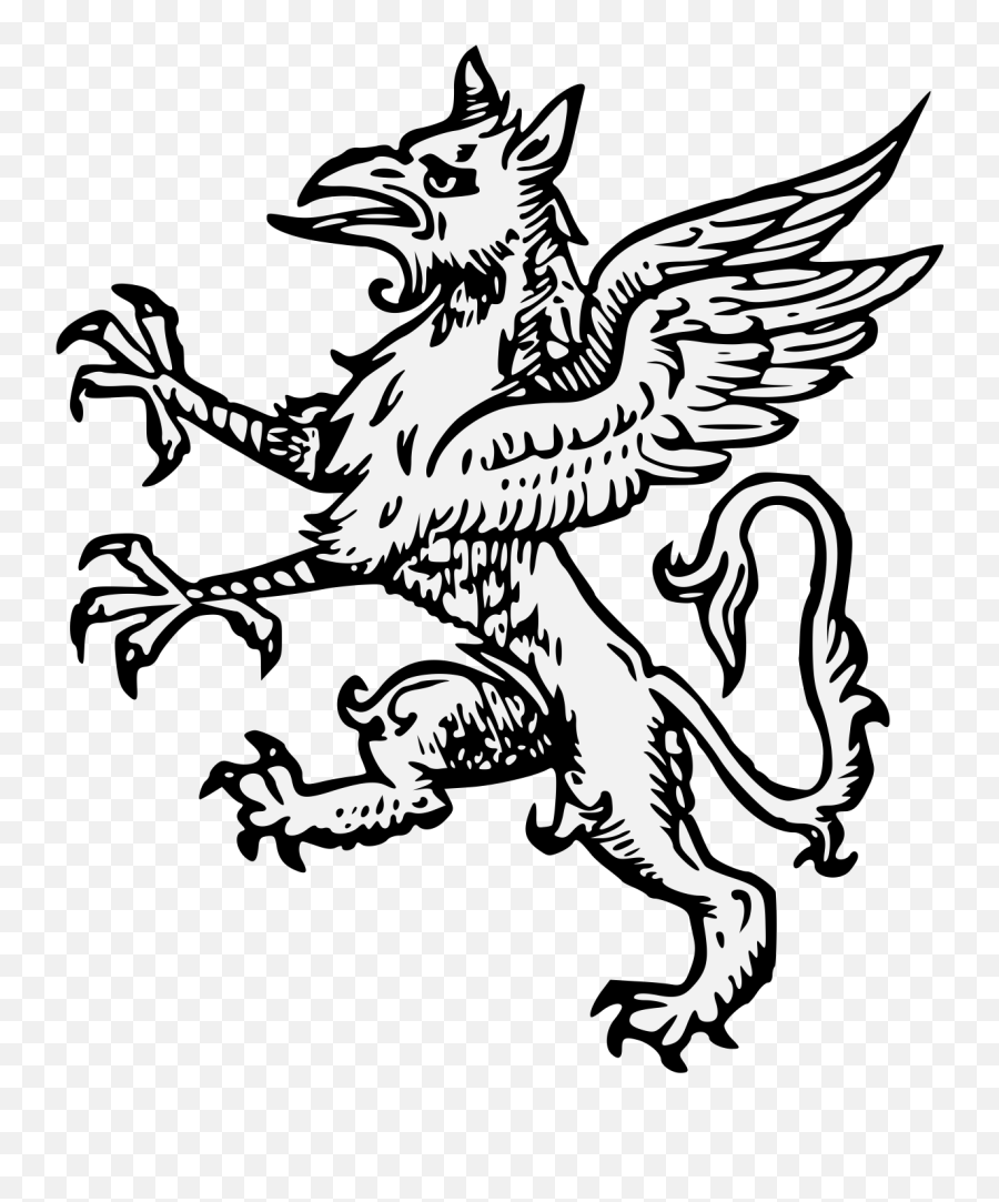 Heraldic White Griffin Clipart - Portable Network Graphics Png,Griffin Png