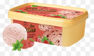 Strawberry Ice Cream Png - Onu Eskimo Strawberry And Basil Box Ice Cream Png,Basil Png