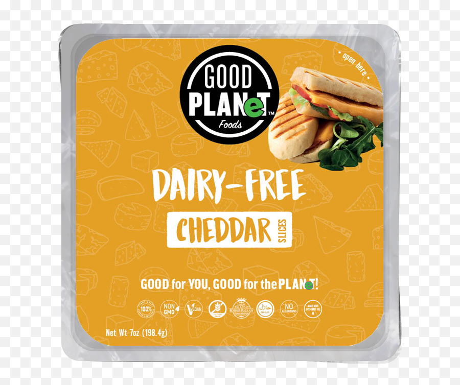 Cheddar Cheese Slices - Good Planet Foods Png,Cheese Slice Png