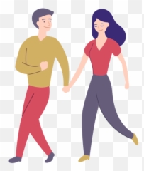Download Free Png Couple Lady Man Walk Flat - Transparent Man Walking Png Vector
